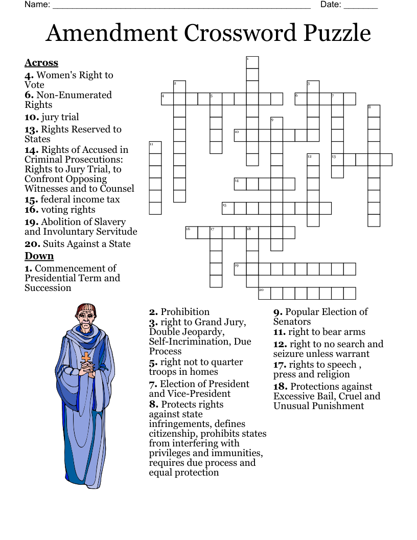 Amendments Word Search Printable