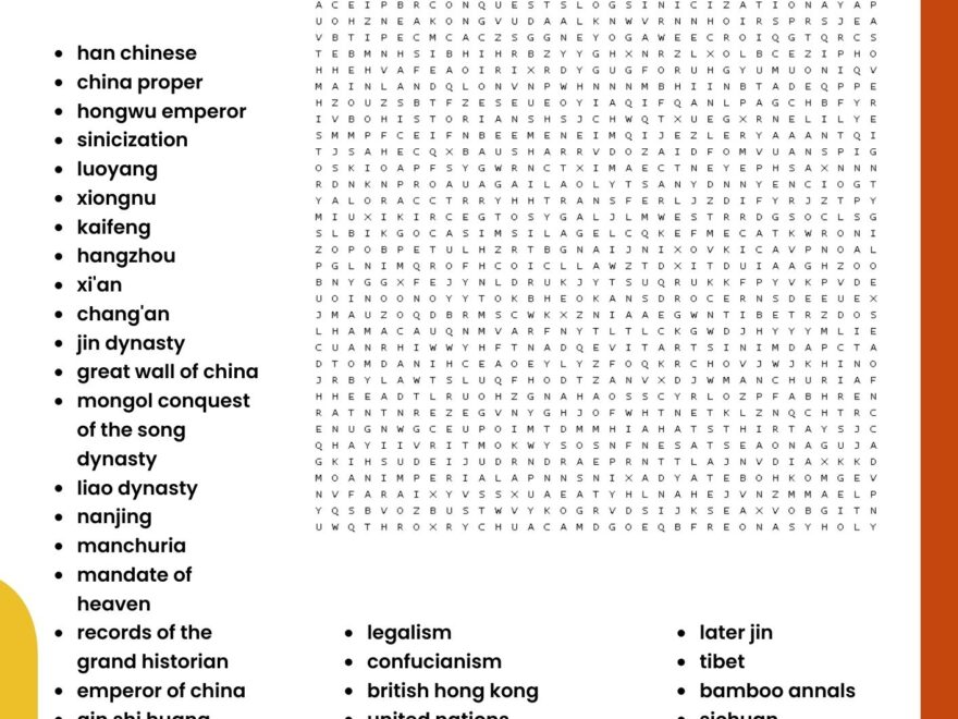 Ancient China Word Search Puzzle Worksheet Activities For Kids Made By Teachers