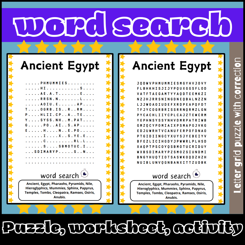 Ancient Egypt Word Search Printable