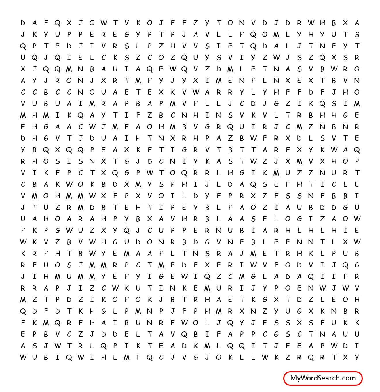 ANCIENT EGYPT WORD SEARCH