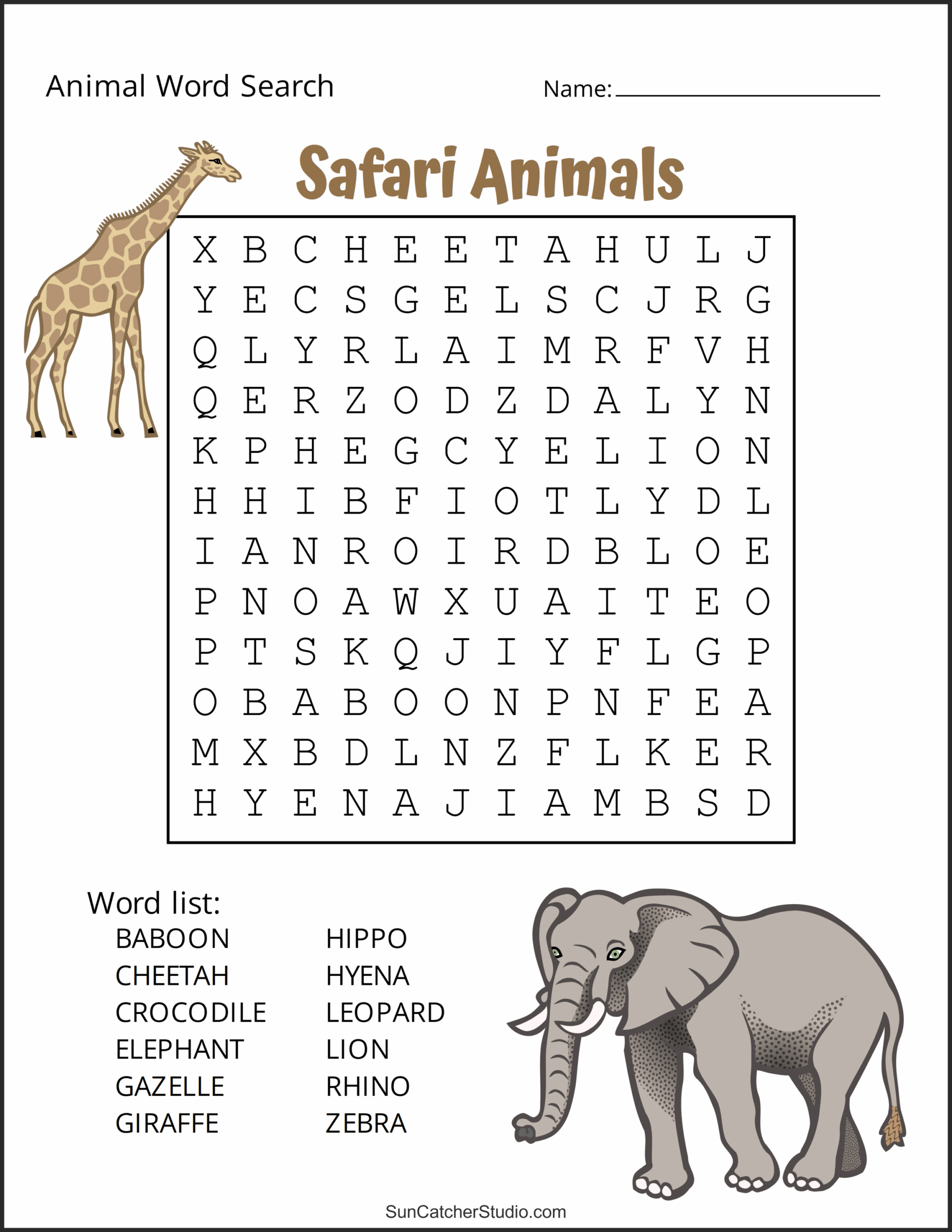 Animal Word Search Free Printable Dog Pet Dinosaur Puzzles Free Printables Monograms Design Tools Patterns DIY Projects