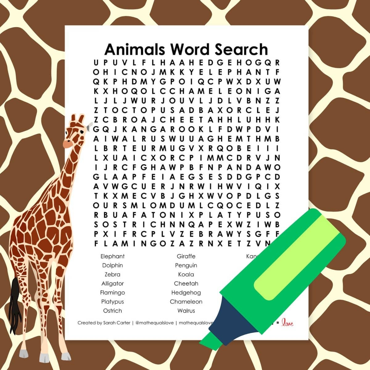 Free Printable Animals Word Searches For Kids