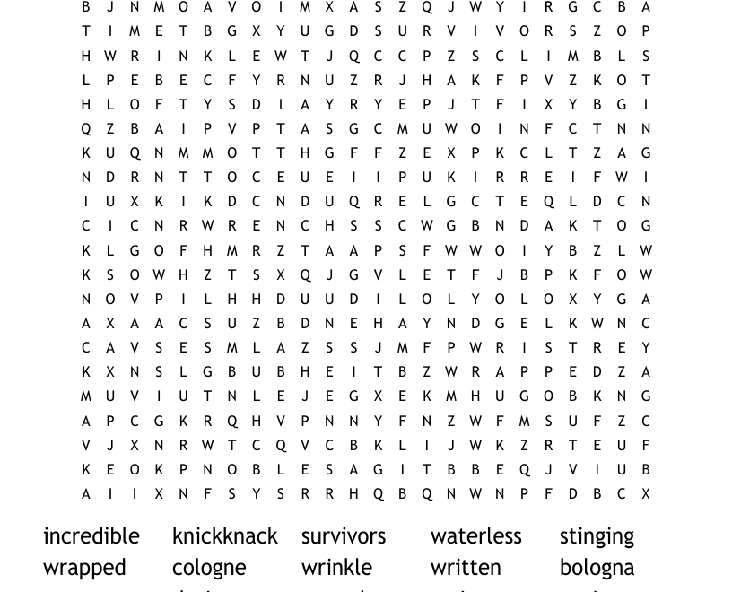 Around One Cactus Word Search WordMint