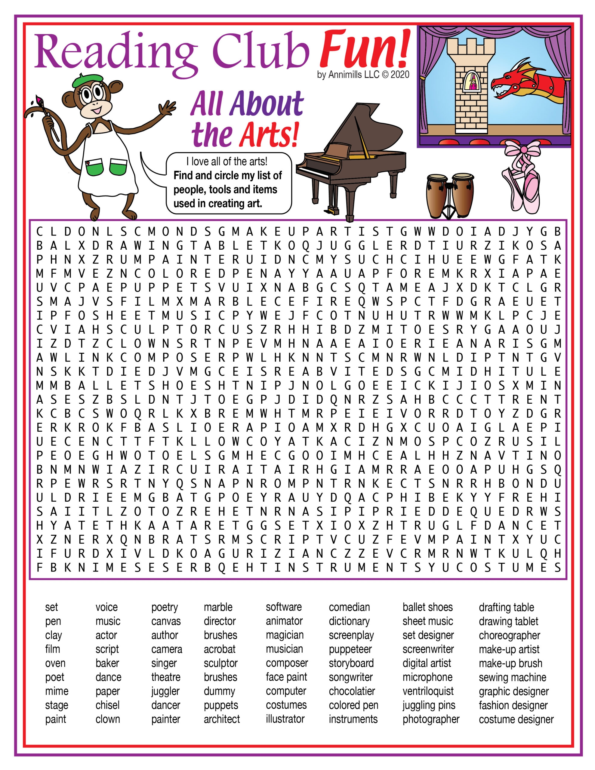 Art Printable Puzzles Music Dance Painting Crafts Writing Made By Teachers
