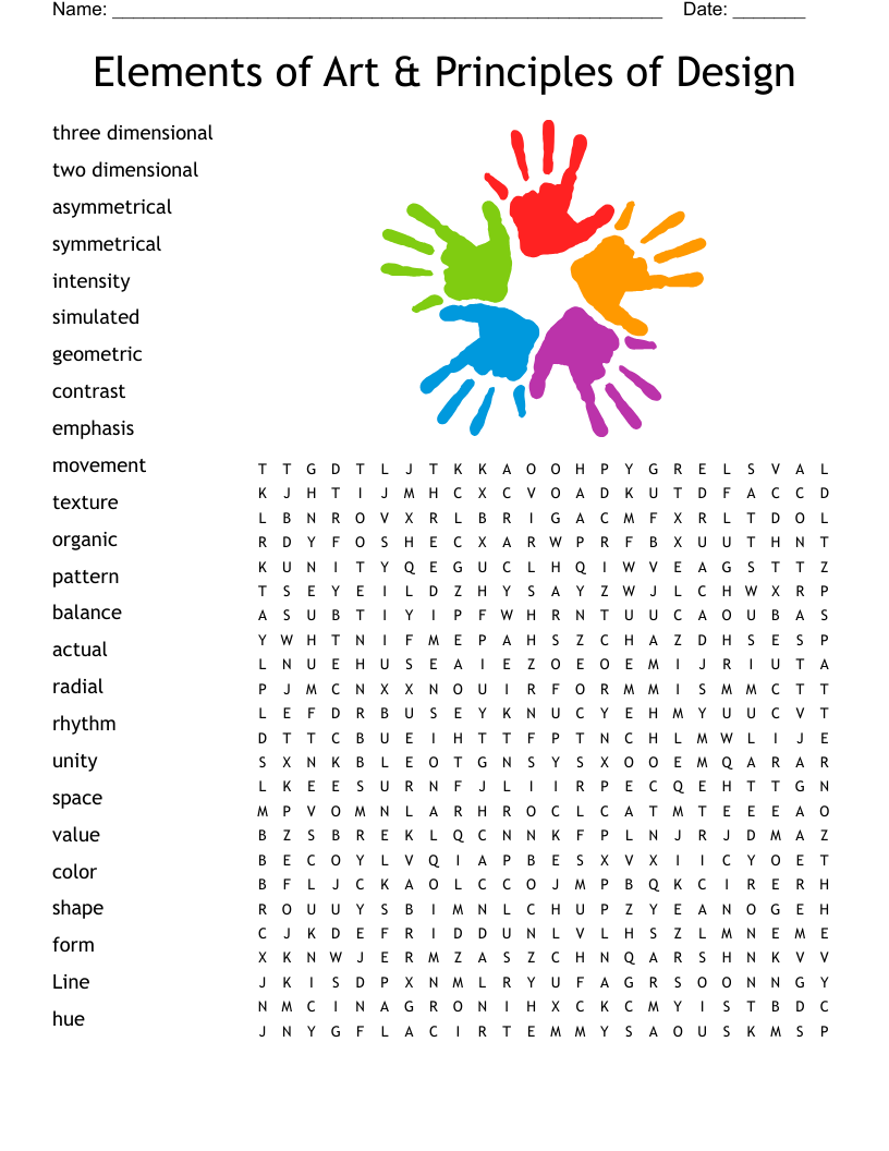 Art Terms Word Search WordMint
