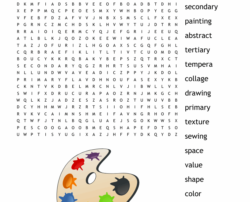 Art Terms Word Search WordMint