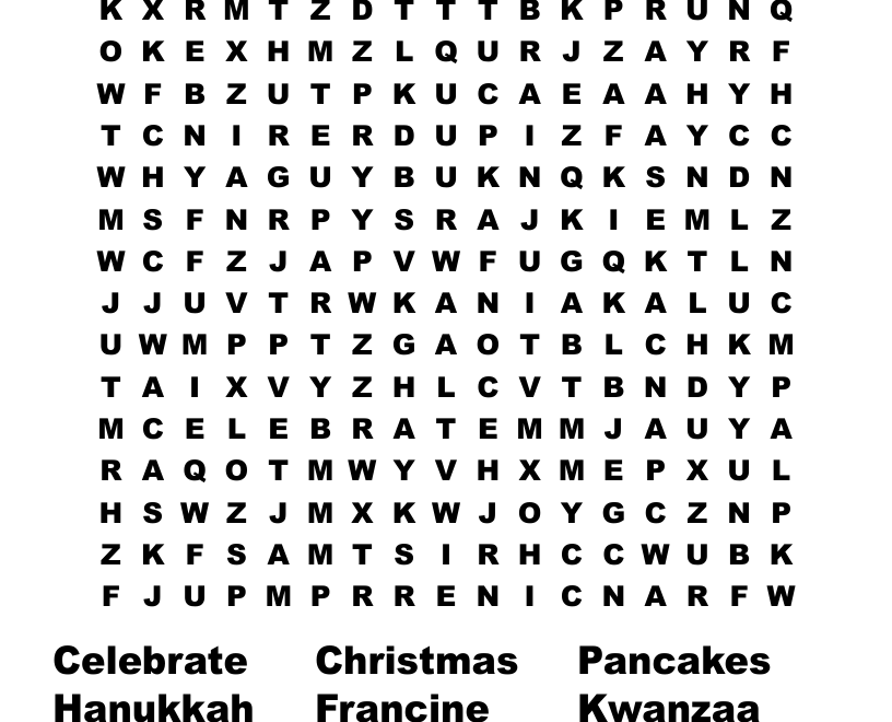 Arthur s Christmas Word Search WordMint