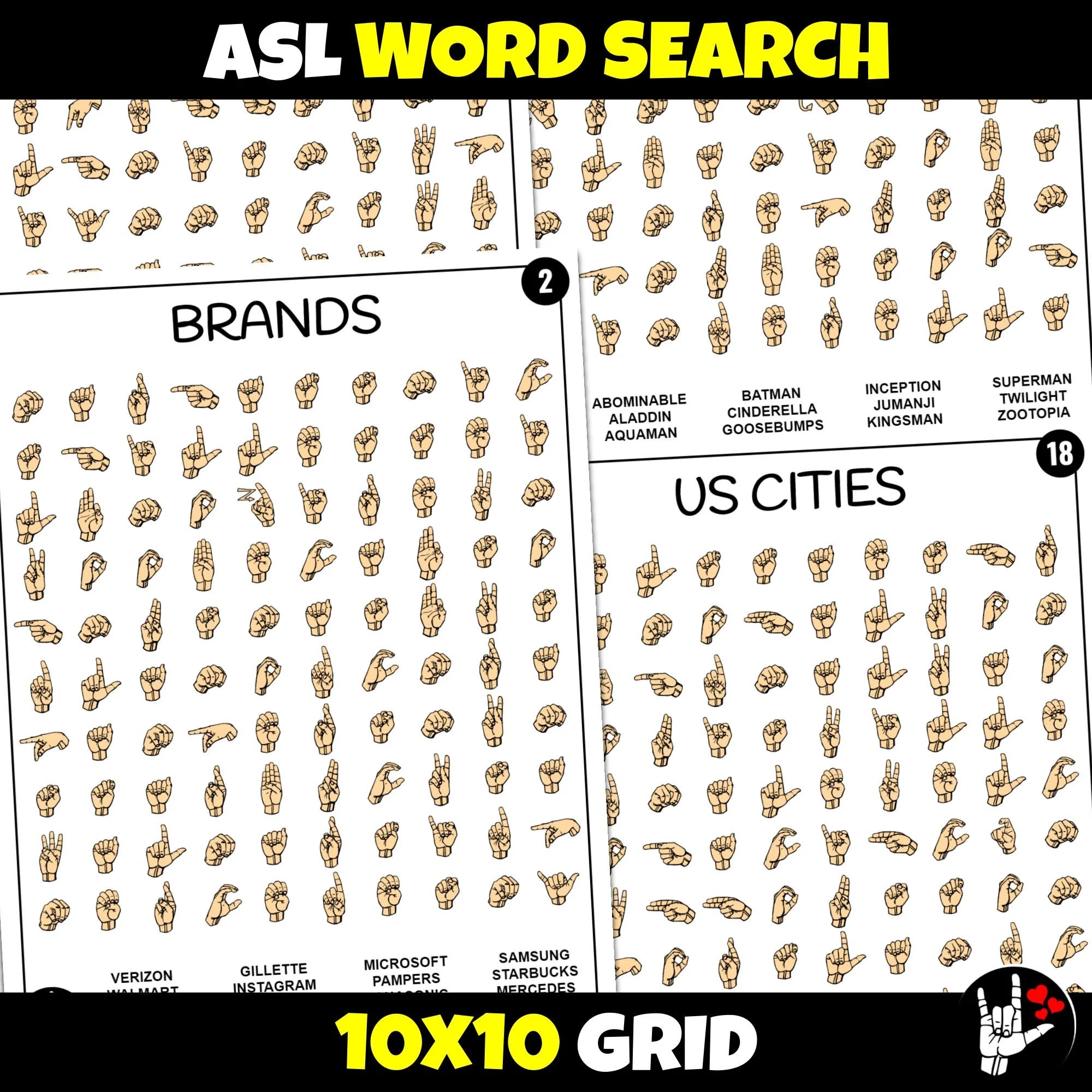 Asl Word Search Printable