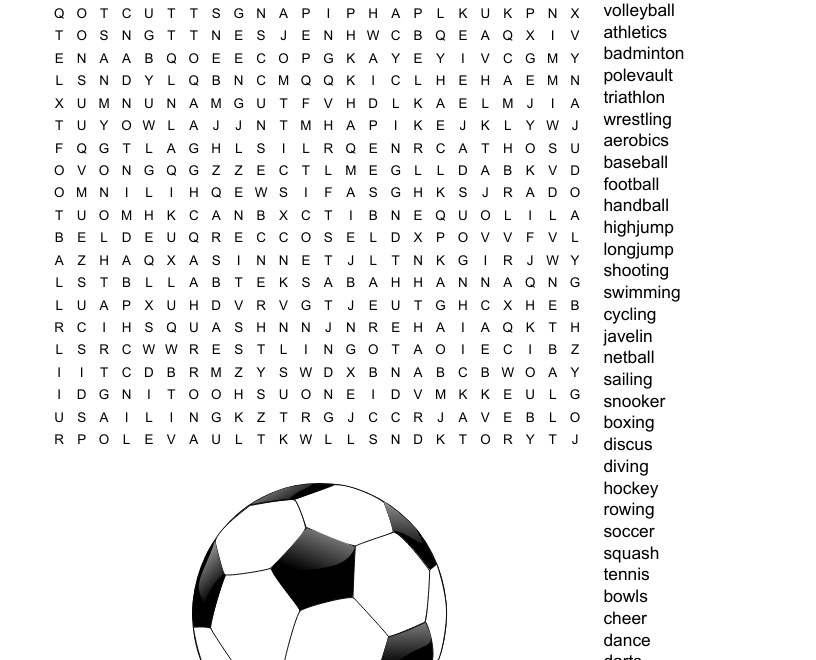 Australian Sports Word Search WordMint