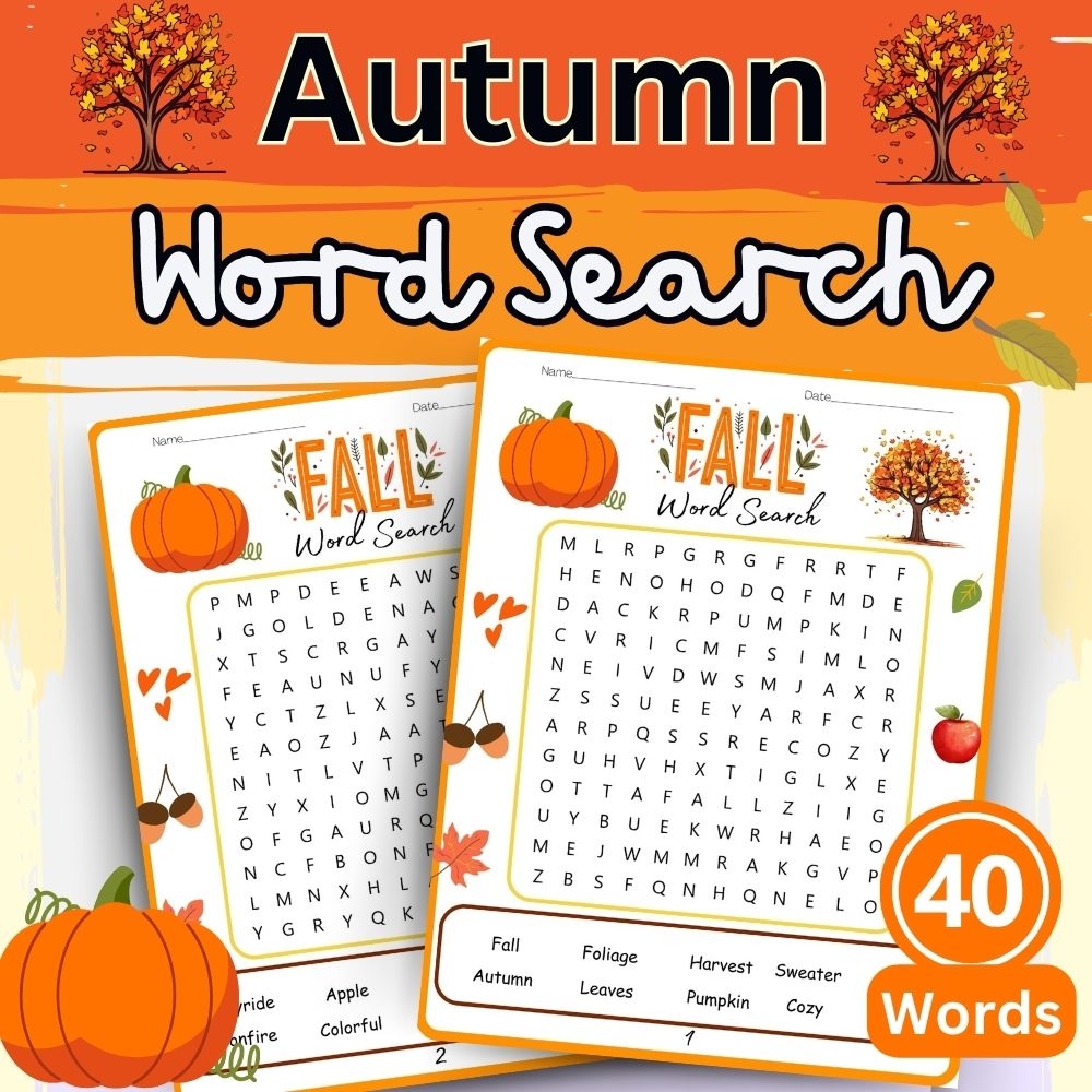 Autumn Activity FALL No Prep Word Search Puzzle Worksheet Made By Teachers
