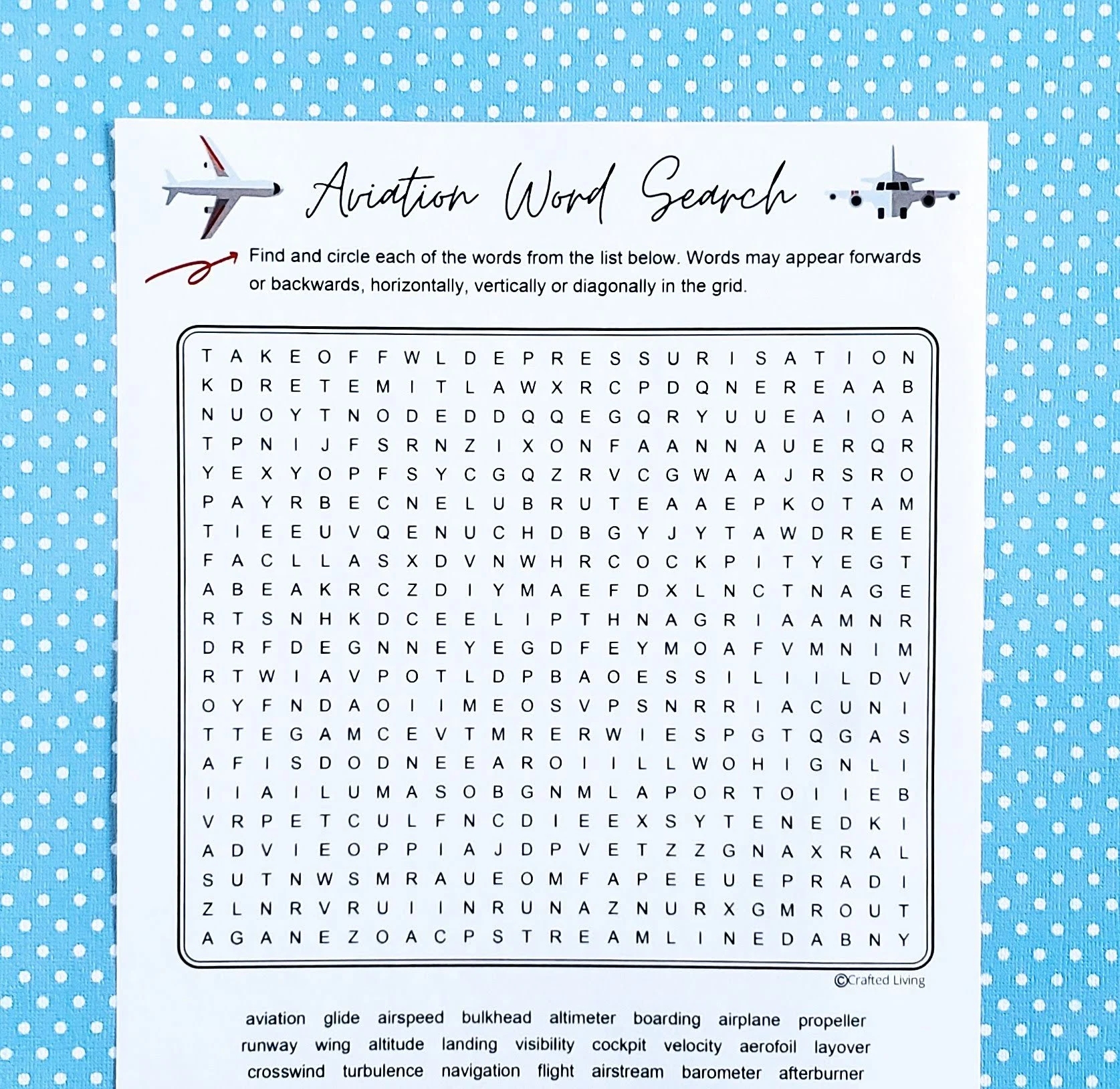Aviation Printable Word Search Airplane Word Puzzle Party Game Brain Teaser Game Classroom Home School Activity Vocabulary Game Etsy