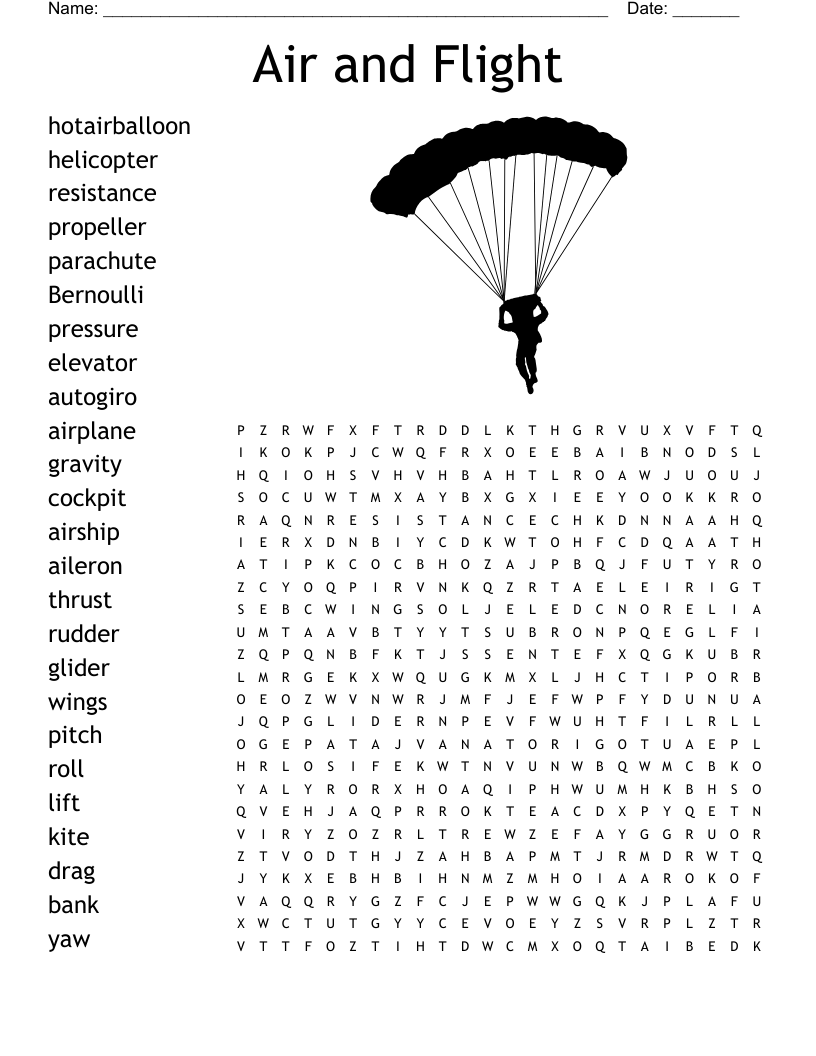 Aviation Word Search WordMint
