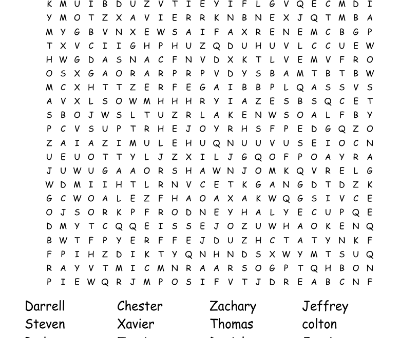 Baby Boy Names Word Search WordMint
