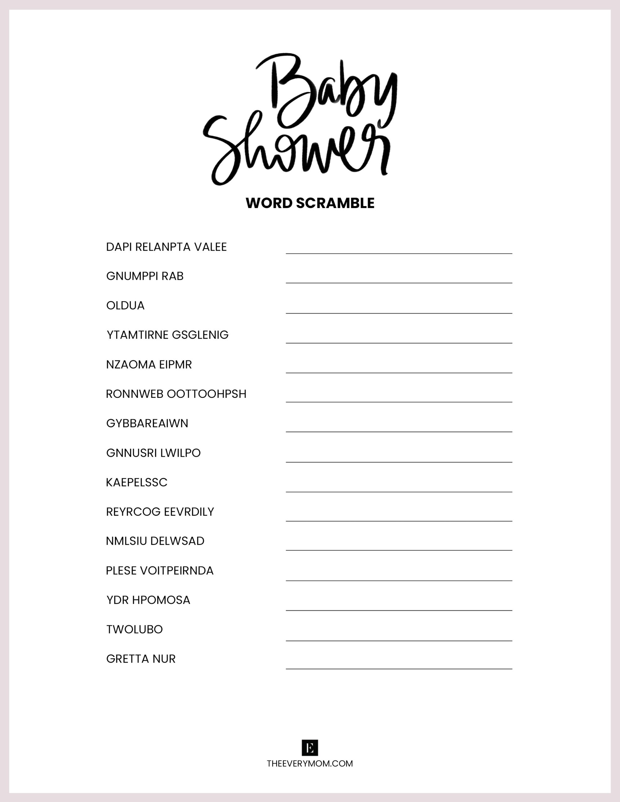Make Own Word Search Free Printable