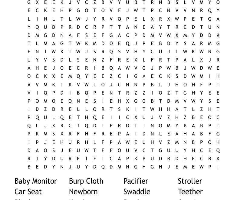 BABY WORD SEARCH WordMint