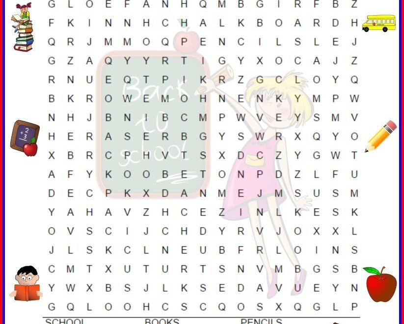 Back To School Word Search