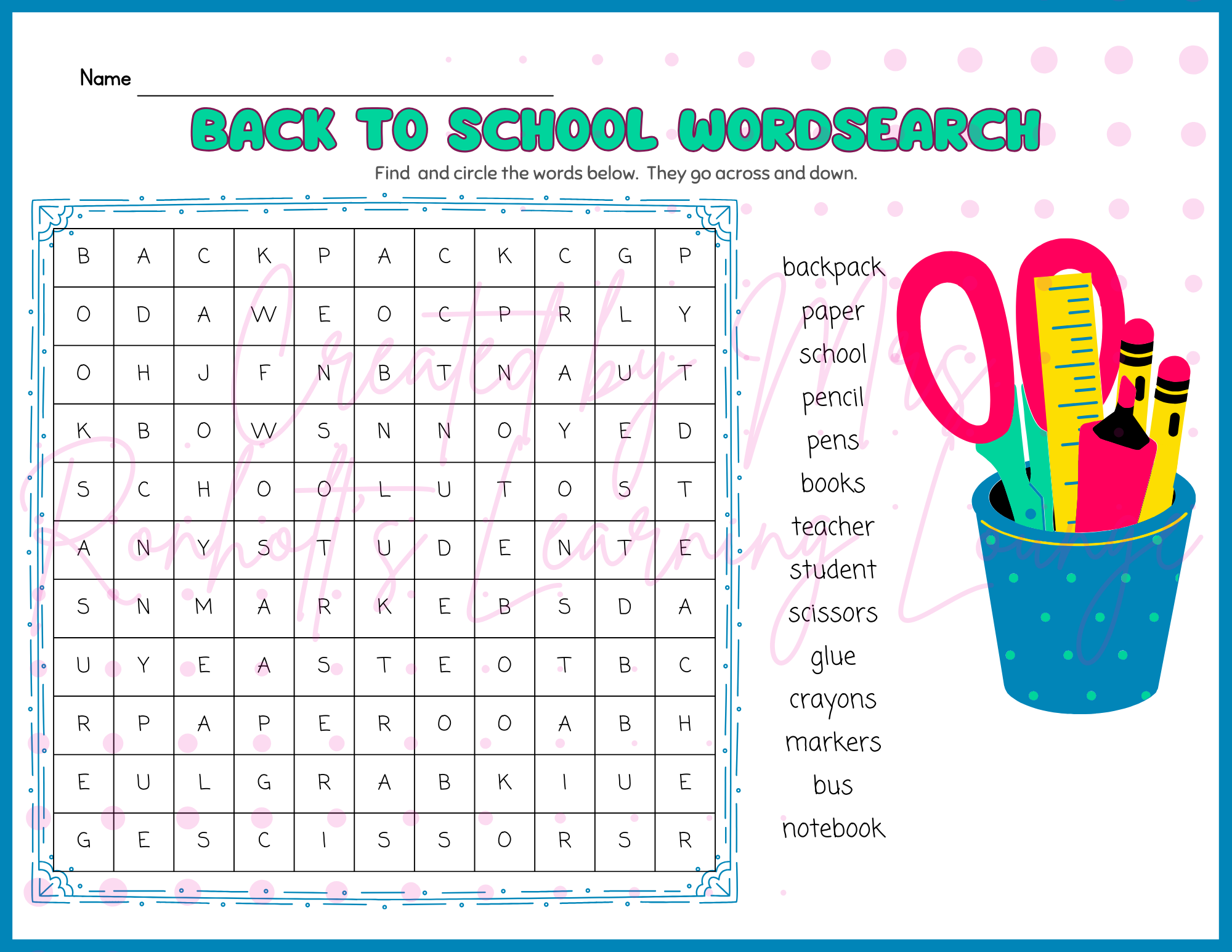 Back To School Word Search For Elementary Age Students Print And Go Black And White Color Printing Classful Back To School Word Search For Elementary Age Students Print And Go Black And White Color Printing Classful