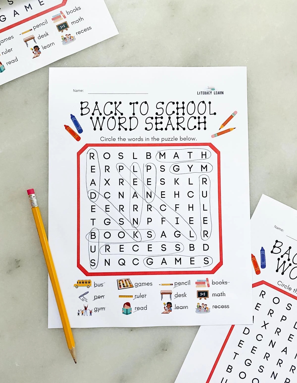 Back To School Word Search Free Printable Literacy Learn