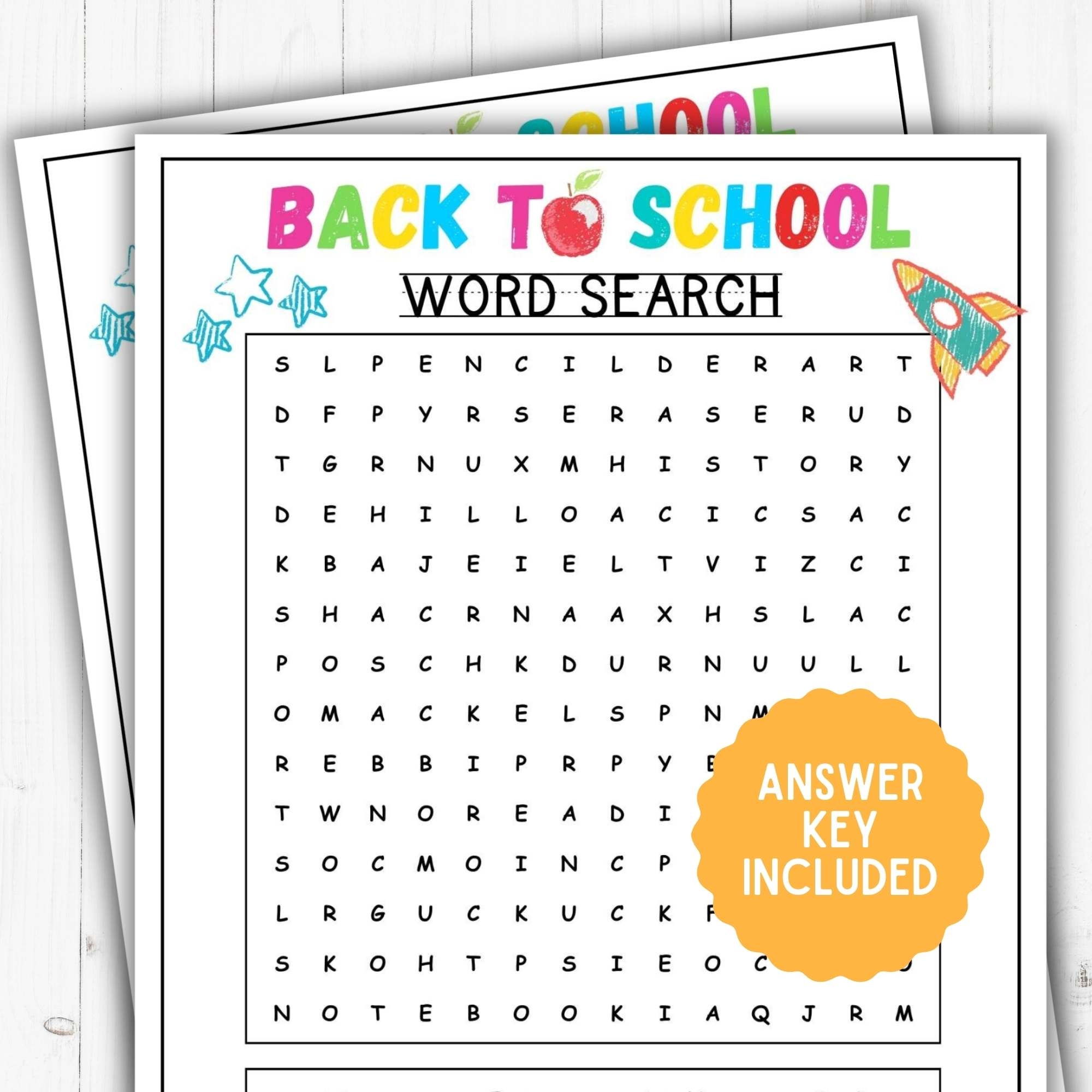 Free Printable First Day Of School Word Search