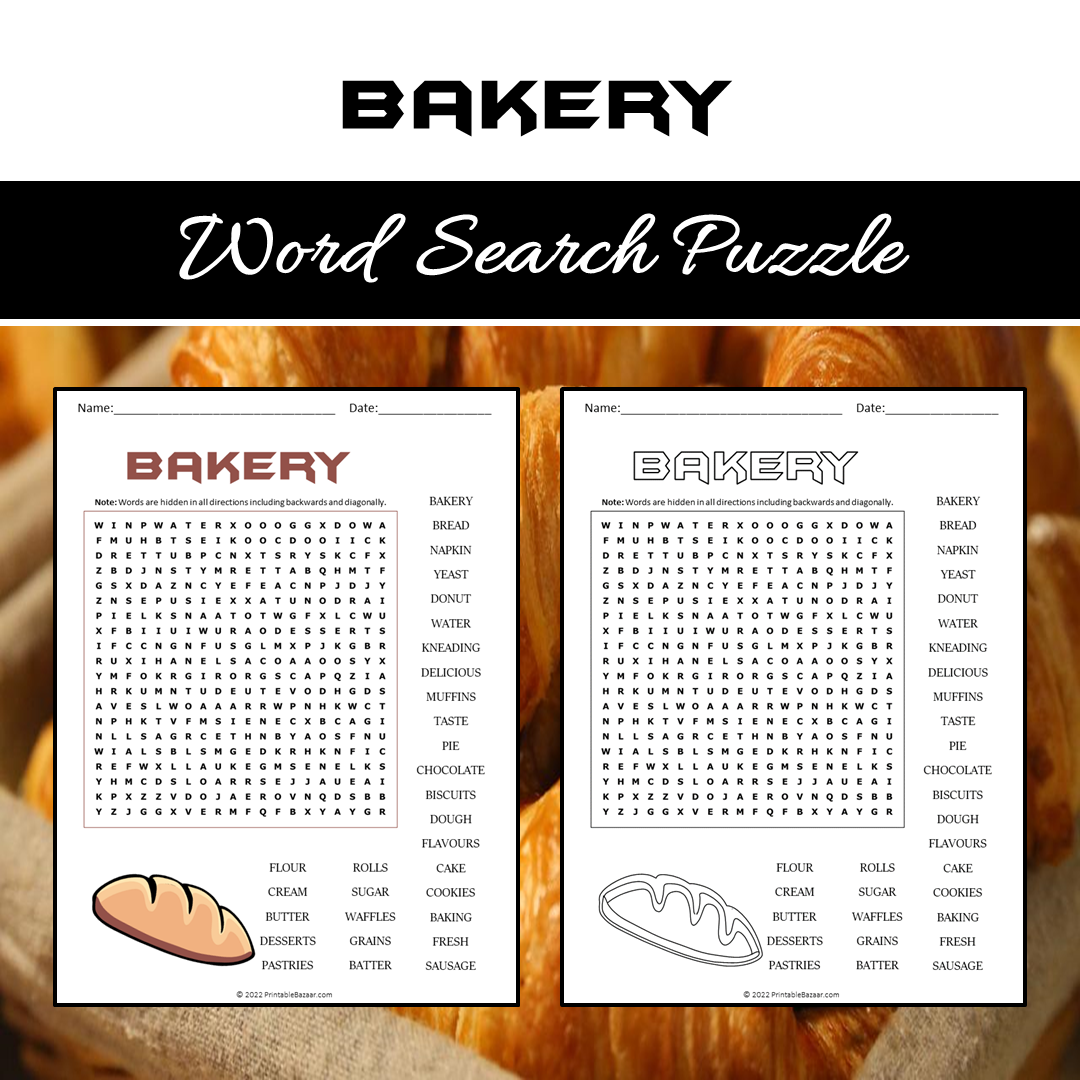 Bakery Word Search Puzzle Made By Teachers