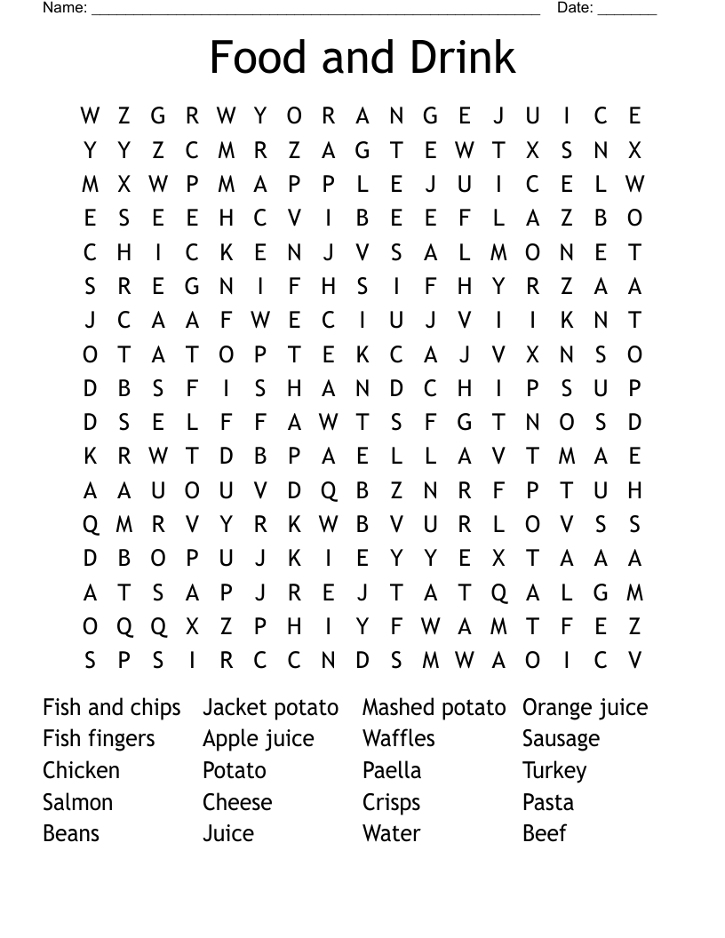 Bananas Word Search WordMint