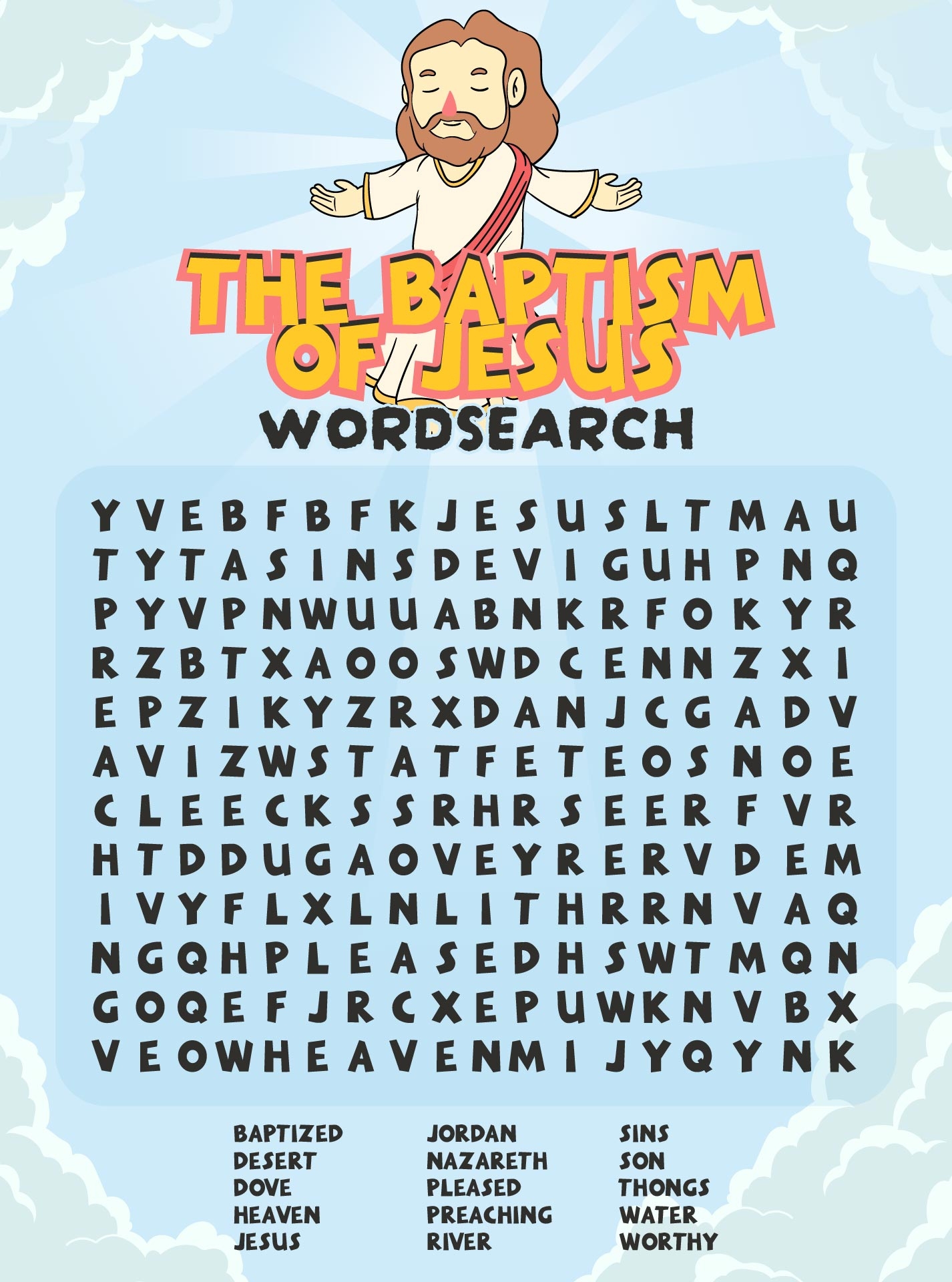 Baptism LDS Word Search 10 Free PDF Printables Printablee