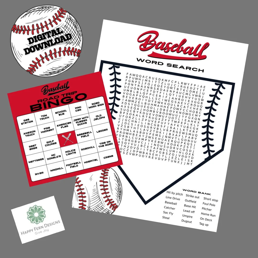 baseball word search etsy