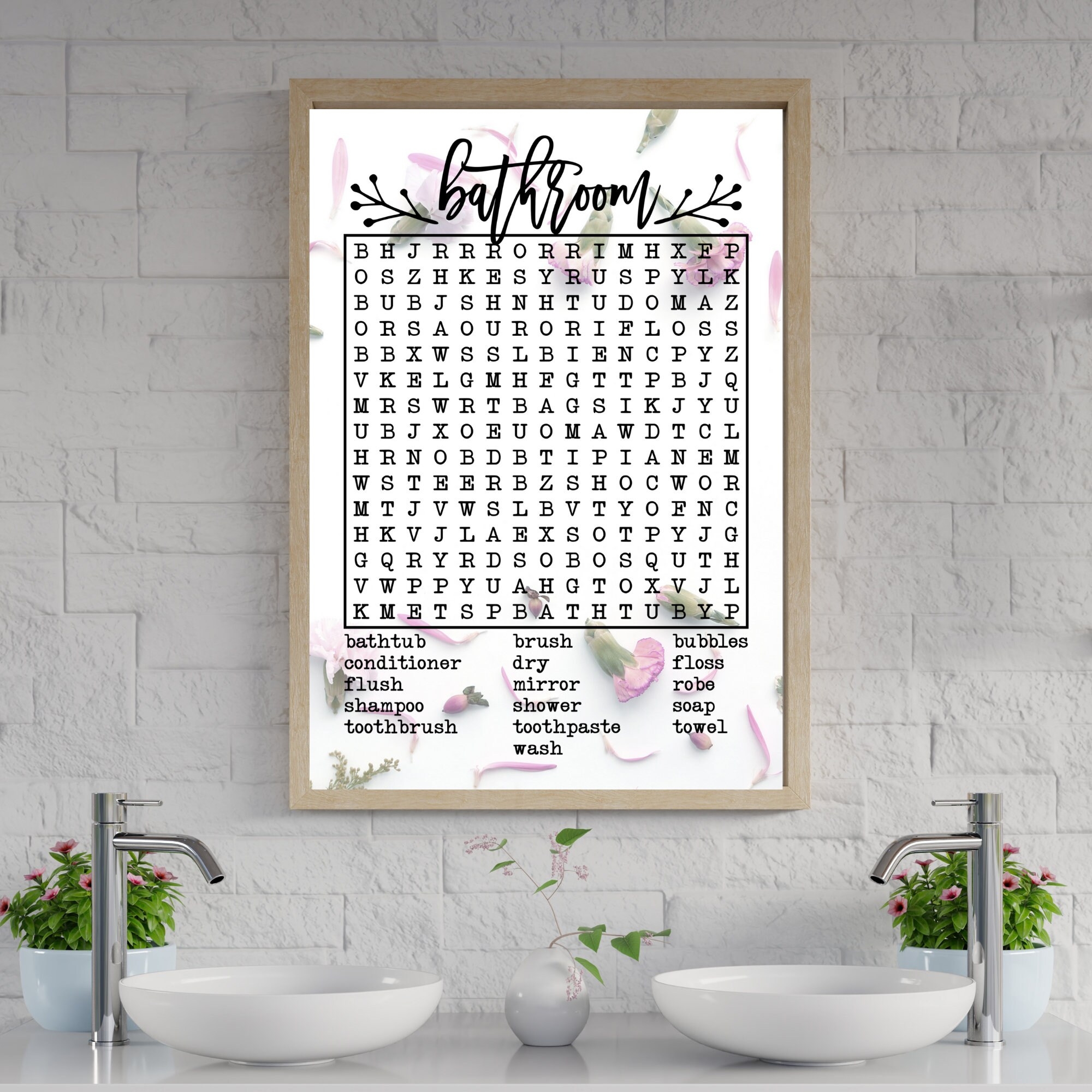 Bathroom Prints Wall Art Decor Sign Word Search Forgot Your Phone Bathroom Funny Printable Digital Download Powder Room Restroom Quote Etsy