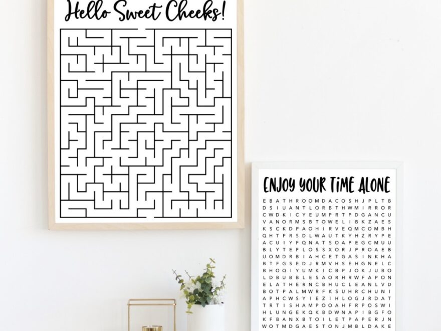 Bathroom Word Search And Maze Puzzles Free Printables
