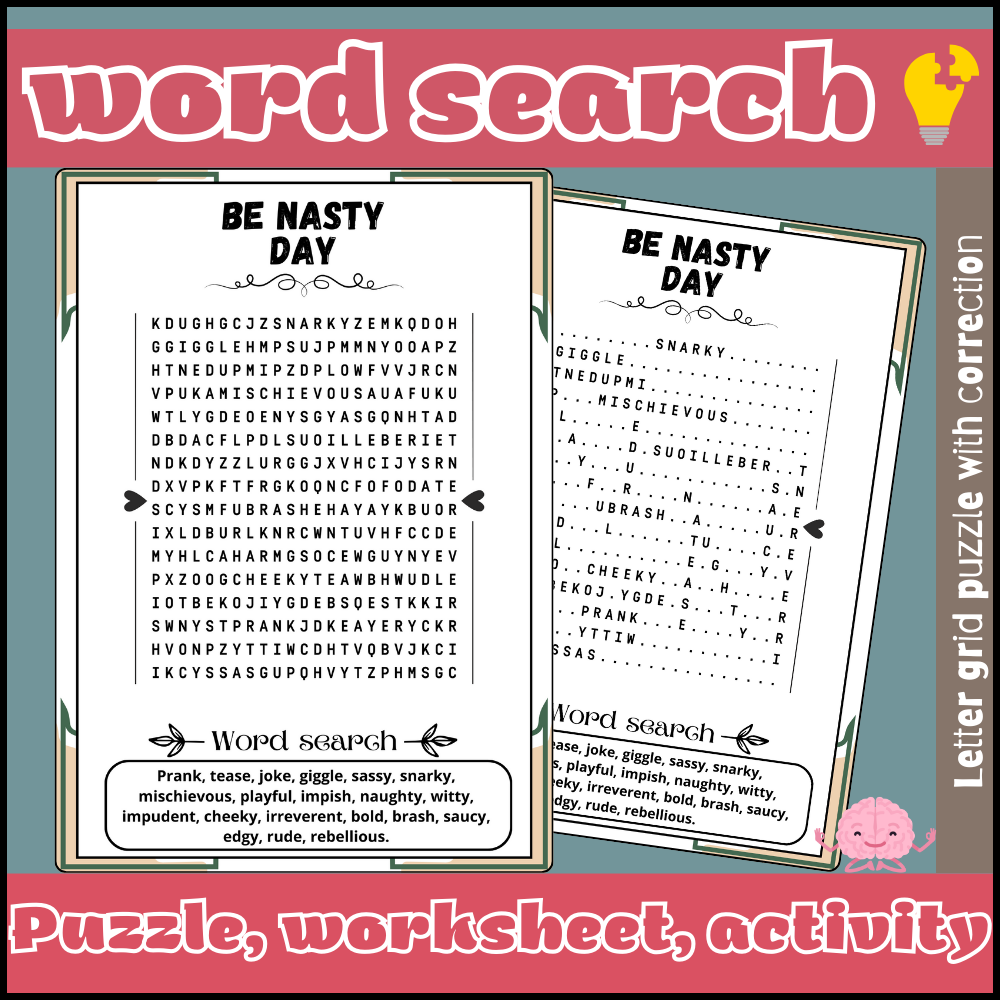 Be Nasty Day Word Search Puzzle Activities May Worksheets Made By Teachers Be Nasty Day Word Search Puzzle Activities May Worksheets Made By Teachers