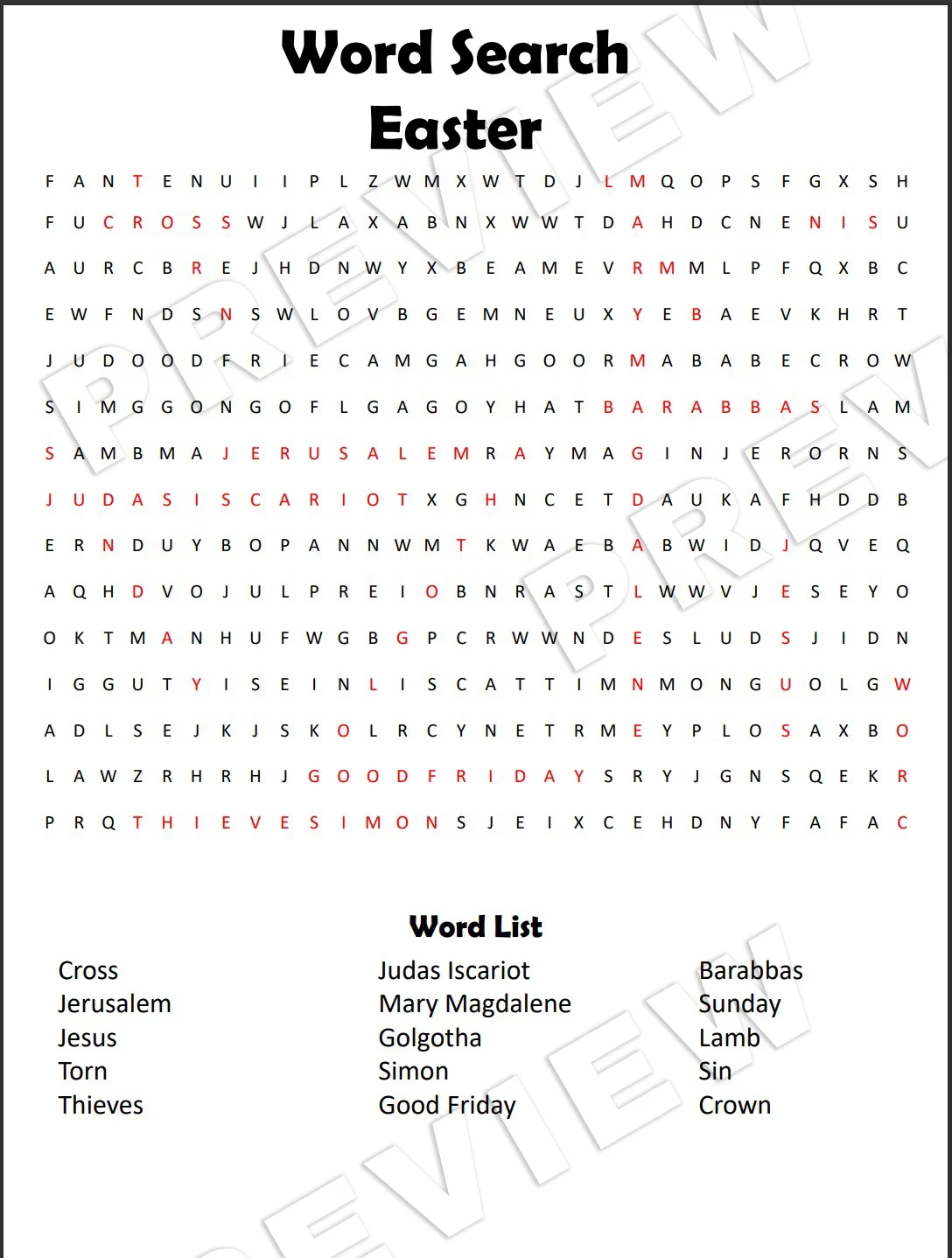 Bible Word Search Easter Payhip