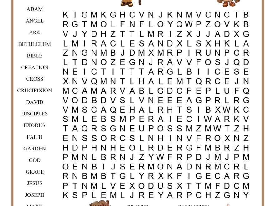 Bible Word Search For Kids Worksheets Library
