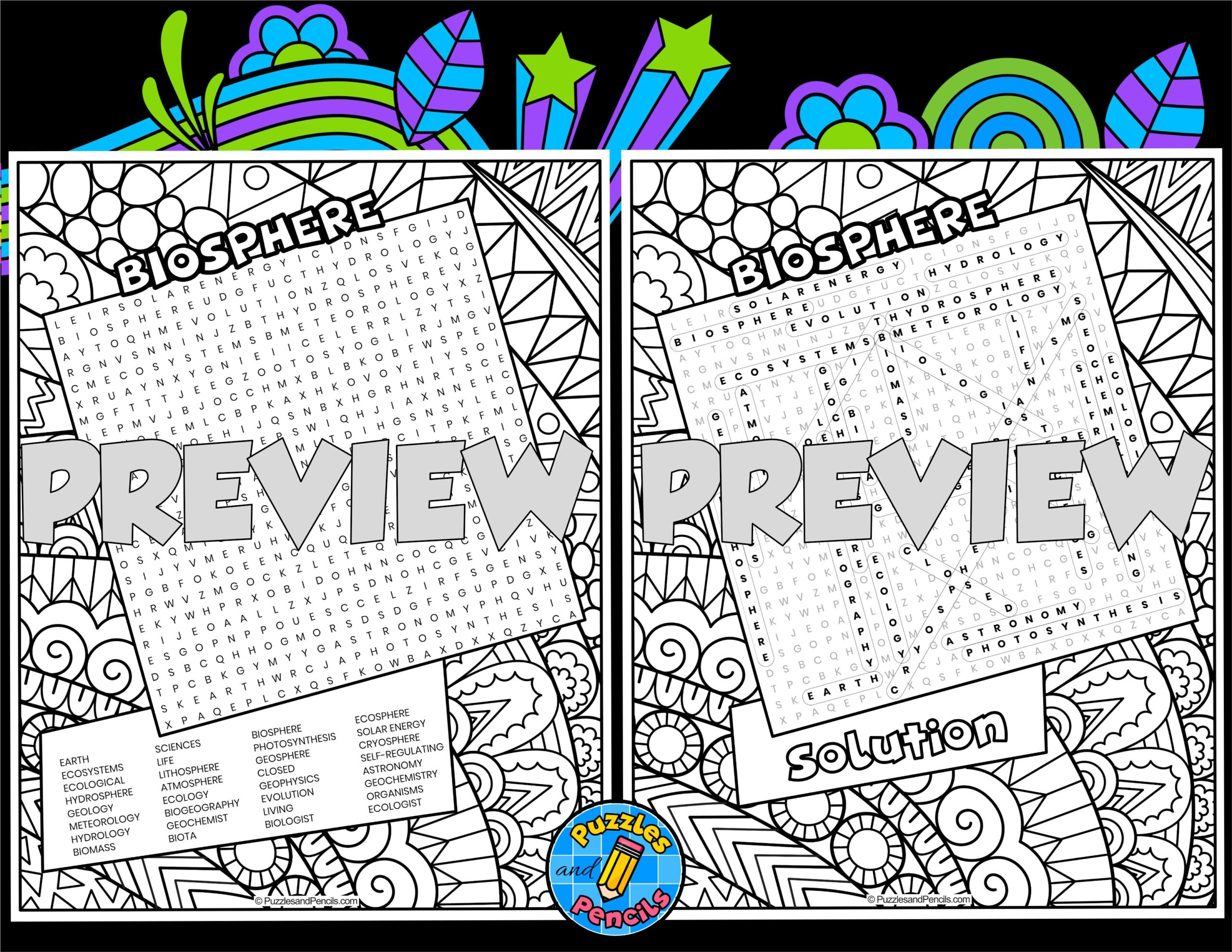 Biosphere Word Search Printable