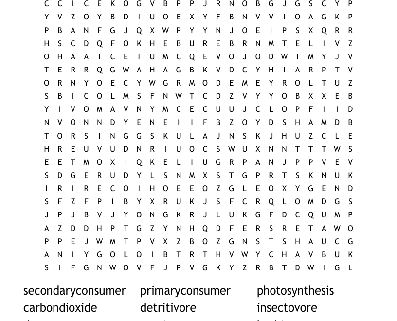 Biosphere Word Search WordMint
