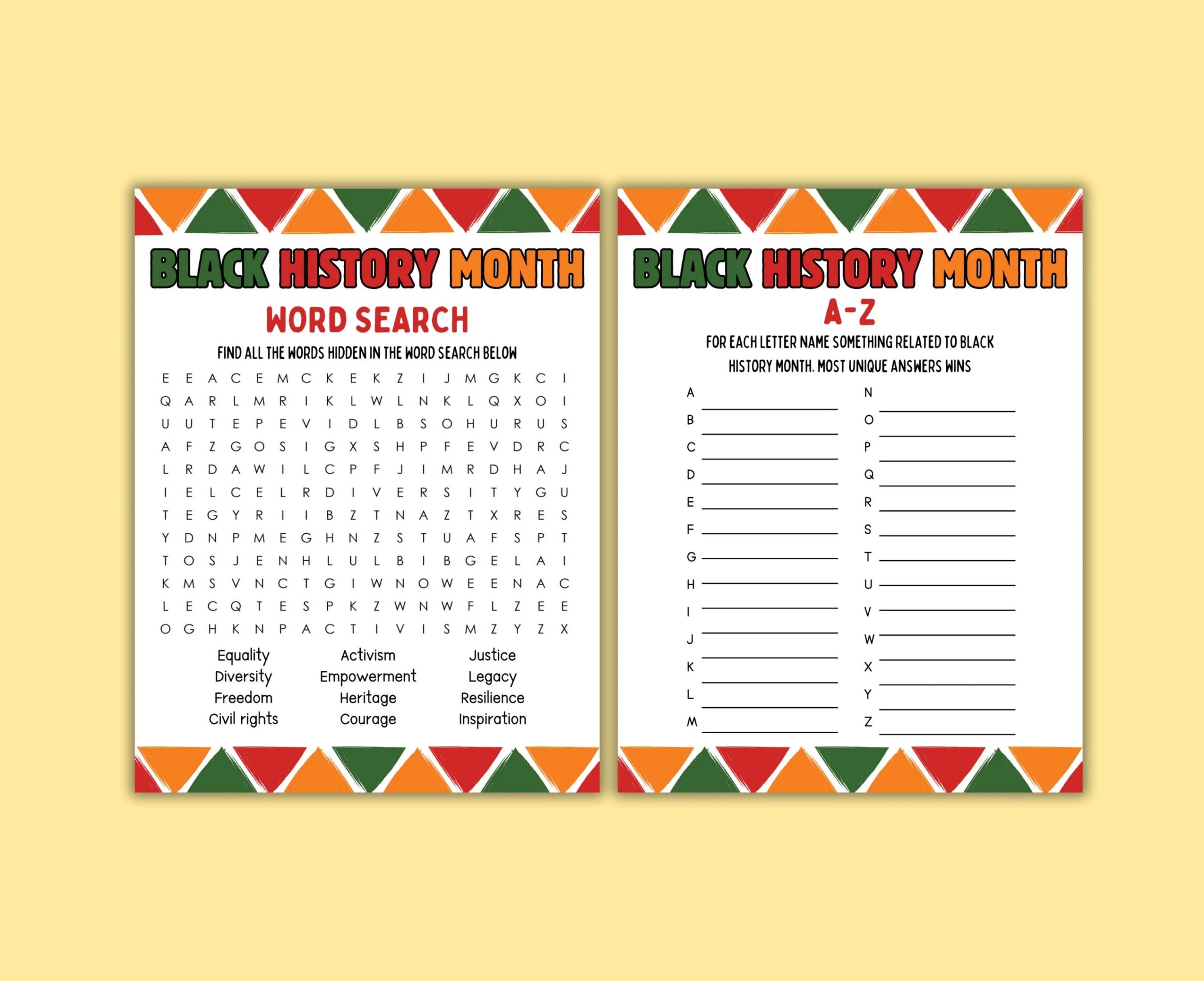 black history month games black history month trivia games black history month activity black history quiz etsy