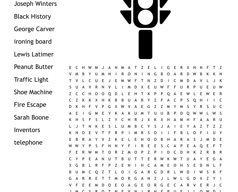 Black History Month Inventors Word Search WordMint