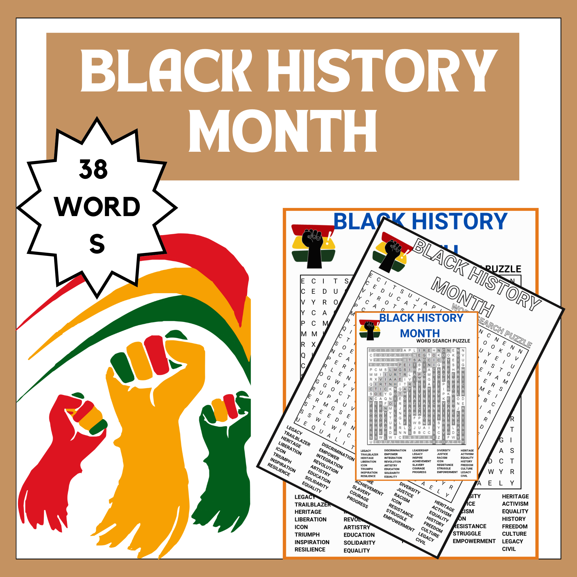 Black History Month Word Search Puzzle Made By Teachers