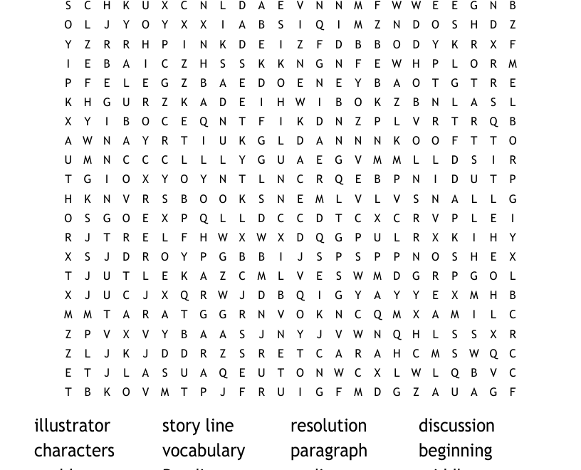 Book Club Word Search WordMint
