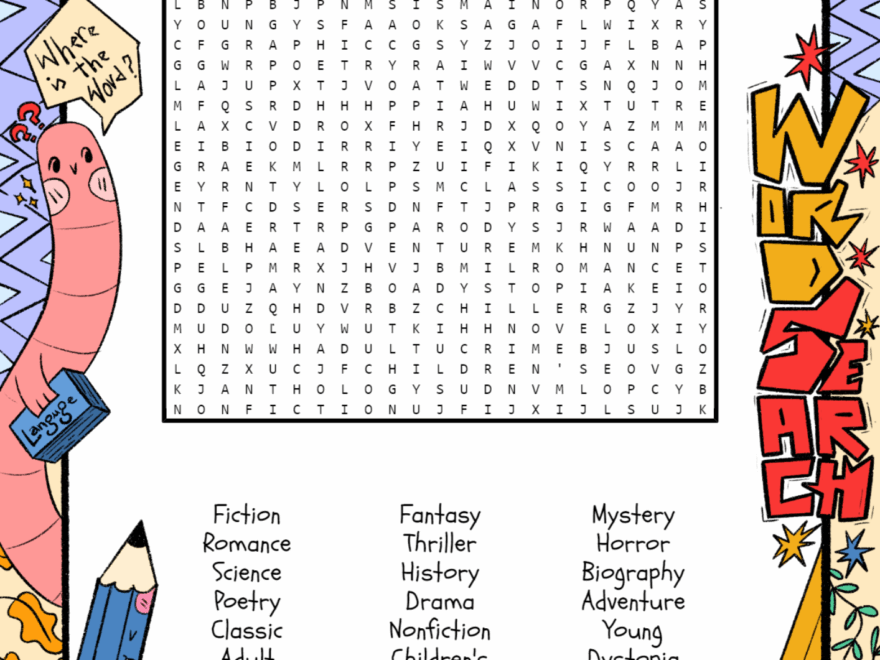 Book Genre Word Search Puzzle Worksheet Activity Made By Teachers