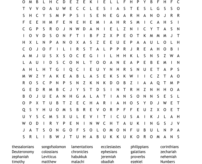 Books Of The Bible Word Search WordMint