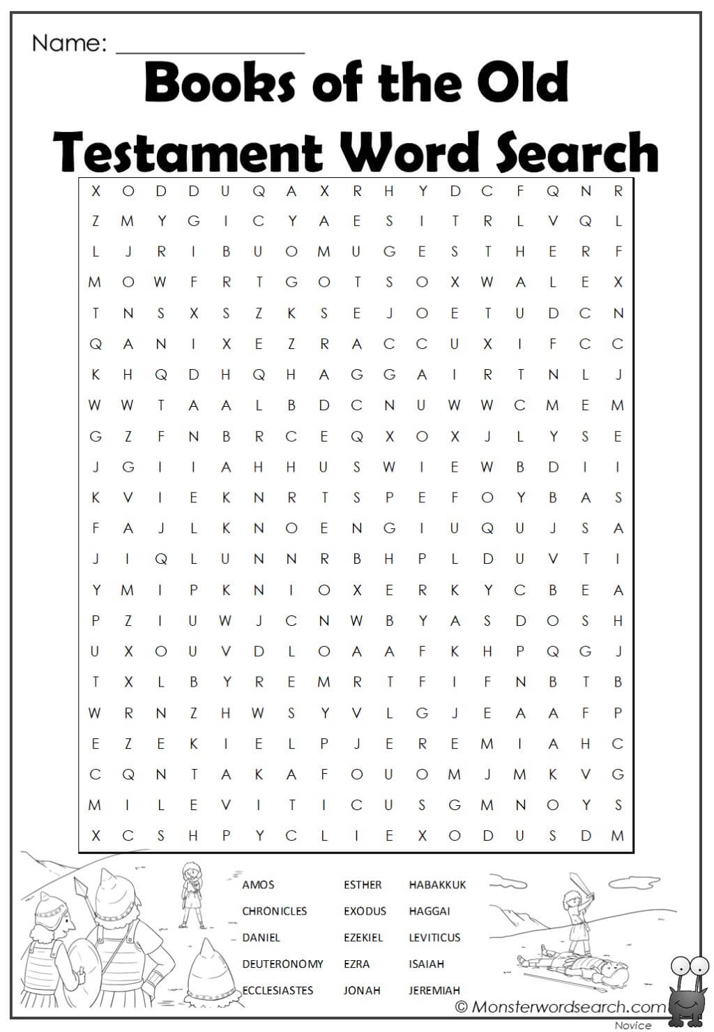 Books Of The Old Testament Word Search Monster Word Search