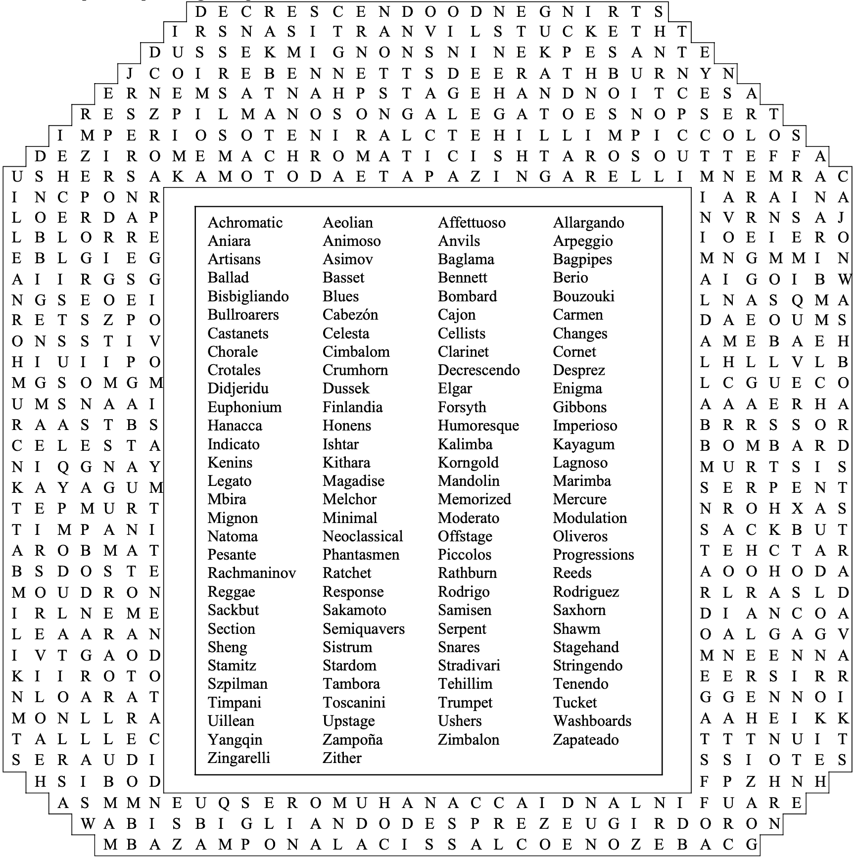 Extremely Hard Word Search Printable
