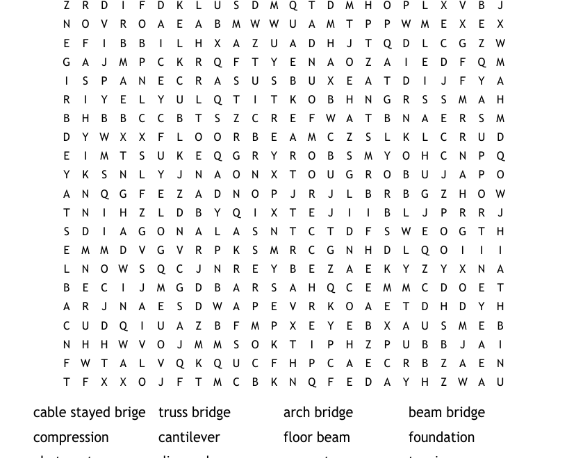 Building Better Bridges Word Search WordMint