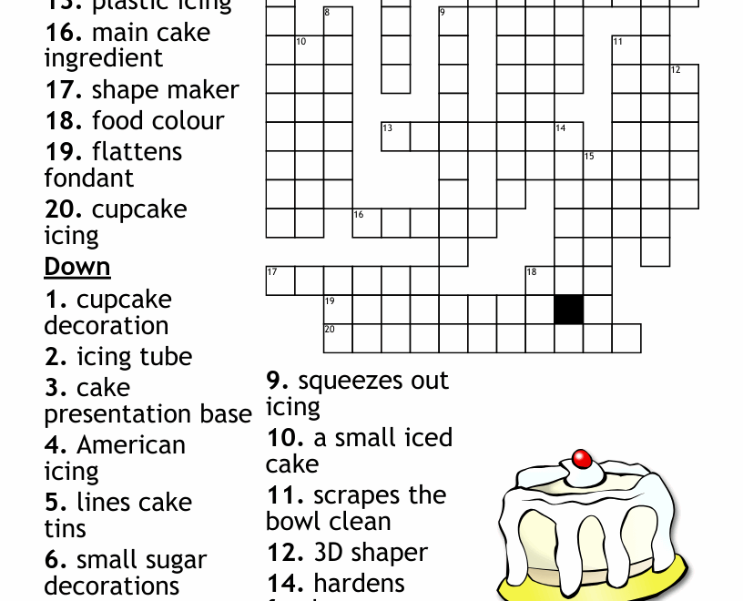 Cakes Word Search WordMint