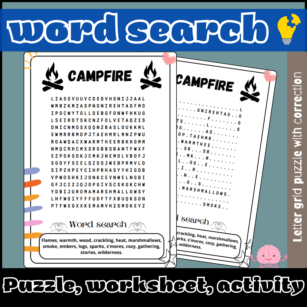 Campfire Word Search Puzzle Worksheet Activity Made By Teachers
