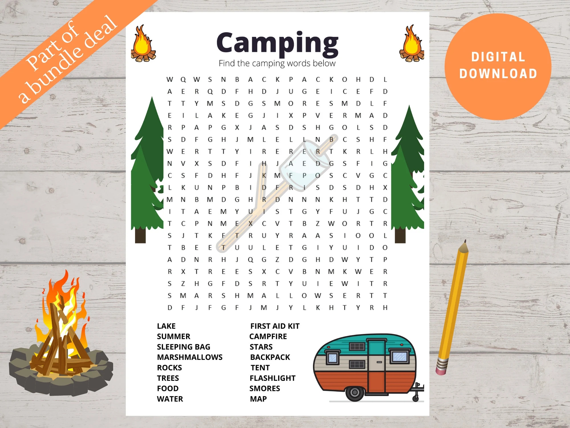 Printable Camping Word Search