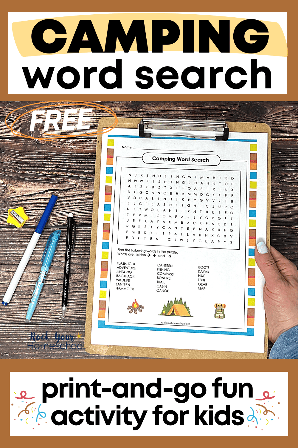Camp Word Search Printables