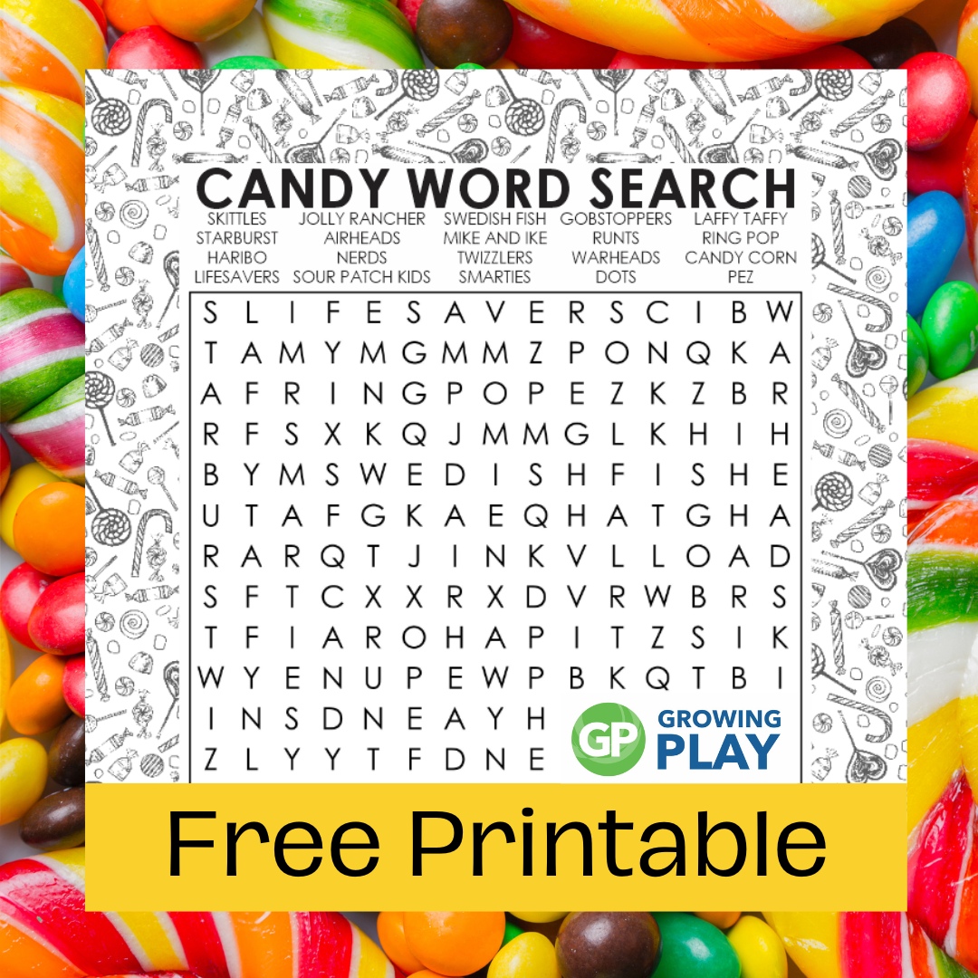 Candy Word Search Free Printable