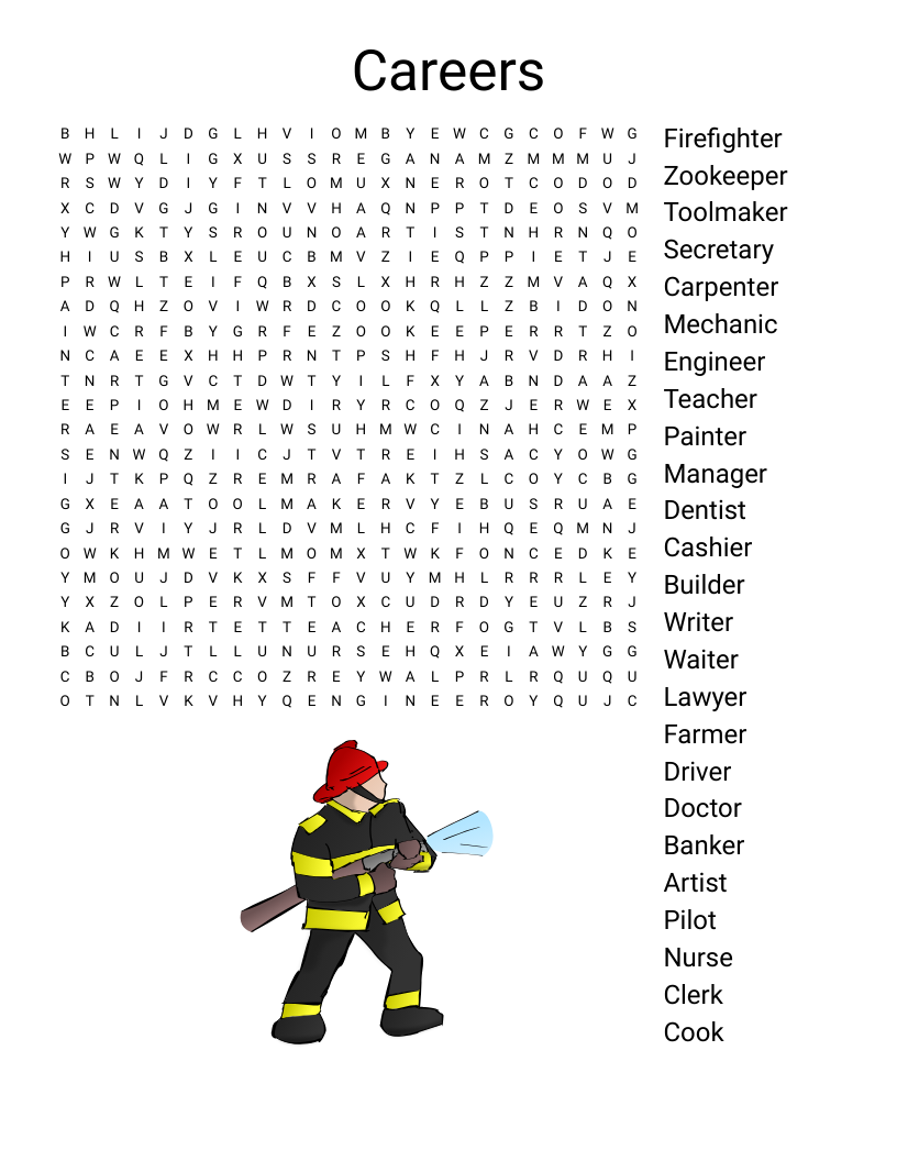 Career Word Search WordMint