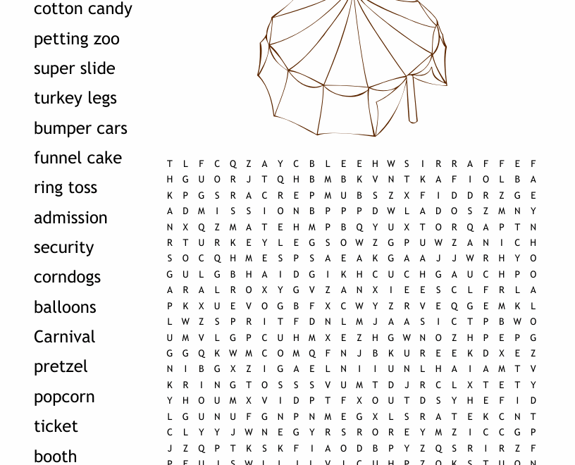 Carnival Word Search WordMint
